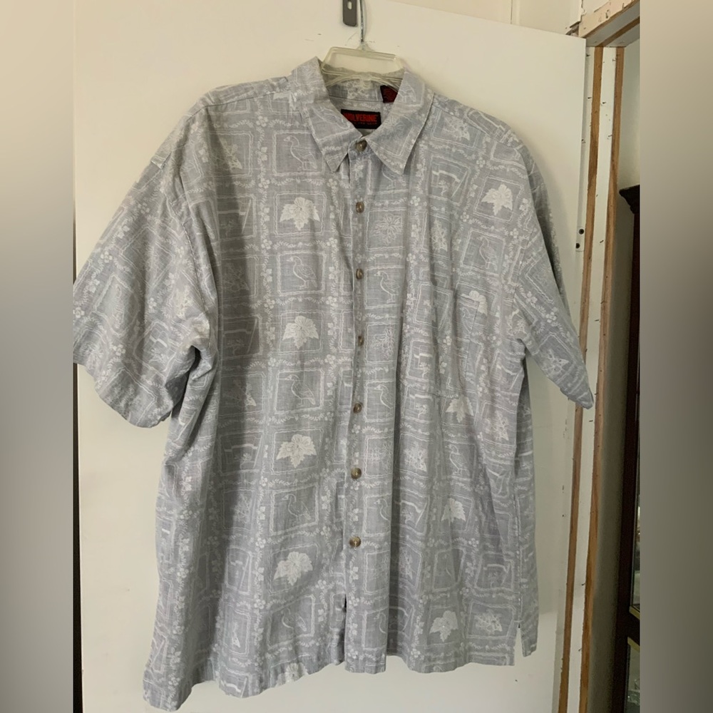 Wolverine Mens Hawaiian Beach Button Down Short Sleeve Shirt Size XL